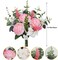 16PCS Artificial Silk Pink Flower Bouquets – Faux Peony, Hydrangea & Eucalyptus Stems (13.78") for Wedding, Home Decor, Table Centerpieces, Farmhouse & Spring Arrangements